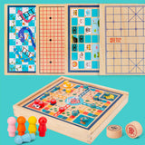 Multifunction Chess Set Party Game Fine Motor Skills Playing Montessori Toy 4 in 1