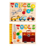 Peg Puzzles Learning Toys Wooden Busy Board for Boy and Girls Preschool Gift Tool Busy Board