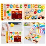 Peg Puzzles Learning Toys Wooden Busy Board for Boy and Girls Preschool Gift Tool Busy Board