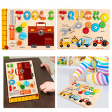 Peg Puzzles Learning Toys Wooden Busy Board for Boy and Girls Preschool Gift Tool Busy Board