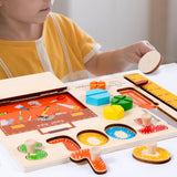 Peg Puzzles Learning Toys Wooden Busy Board for Boy and Girls Preschool Gift Tool Busy Board