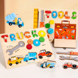 Peg Puzzles Learning Toys Wooden Busy Board for Boy and Girls Preschool Gift Tool Busy Board