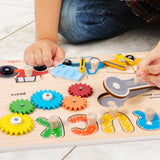 Peg Puzzles Learning Toys Wooden Busy Board for Boy and Girls Preschool Gift Tool Busy Board