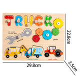 Peg Puzzles Learning Toys Wooden Busy Board for Boy and Girls Preschool Gift Tool Car Busy Board