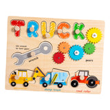 Peg Puzzles Learning Toys Wooden Busy Board for Boy and Girls Preschool Gift Tool Car Busy Board