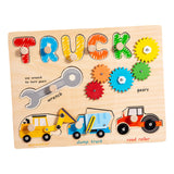 Peg Puzzles Learning Toys Wooden Busy Board for Boy and Girls Preschool Gift Tool Car Busy Board