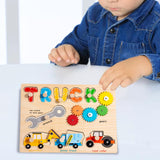 Peg Puzzles Learning Toys Wooden Busy Board for Boy and Girls Preschool Gift Tool Car Busy Board