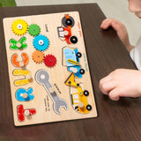 Peg Puzzles Learning Toys Wooden Busy Board for Boy and Girls Preschool Gift Tool Car Busy Board