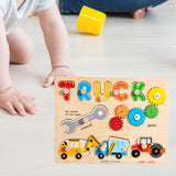 Peg Puzzles Learning Toys Wooden Busy Board for Boy and Girls Preschool Gift Tool Car Busy Board