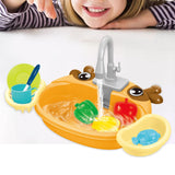 Kids Play Sink Toys with Running Water Dishwasher Toy for Birthday Gift Deer Orange