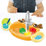 Kids Play Sink Toys with Running Water Dishwasher Toy for Birthday Gift Deer Orange