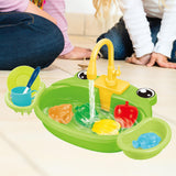 Kids Play Sink Toys with Running Water Dishwasher Toy for Birthday Gift Frog Green