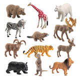 Maxbell 12x Mini Wildlife Animals Figurines Set for Festivals Holiday Party Supplies Style A