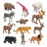 Maxbell 12x Mini Wildlife Animals Figurines Set for Festivals Holiday Party Supplies Style A
