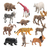 Maxbell 12x Mini Wildlife Animals Figurines Set for Festivals Holiday Party Supplies Style A