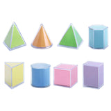 8Pcs Geometric Shape Blocks Math Toy for Teacher Supplies Ages 3+ Boys Girls