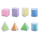 8Pcs Geometric Shape Blocks Math Toy for Teacher Supplies Ages 3+ Boys Girls