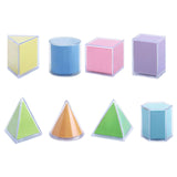 8Pcs Geometric Shape Blocks Math Toy for Teacher Supplies Ages 3+ Boys Girls