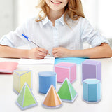 8Pcs Geometric Shape Blocks Math Toy for Teacher Supplies Ages 3+ Boys Girls