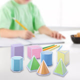 8Pcs Geometric Shape Blocks Math Toy for Teacher Supplies Ages 3+ Boys Girls