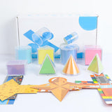 8Pcs Geometric Shape Blocks Math Toy for Teacher Supplies Ages 3+ Boys Girls