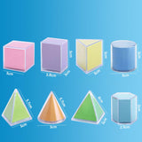 8Pcs Geometric Shape Blocks Math Toy for Teacher Supplies Ages 3+ Boys Girls