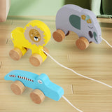 Pull Along Walking Toys Developmental Toy Cartoon Montessori Toys Boys Girls elephant