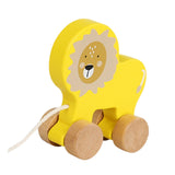 Pull Along Walking Toys Developmental Toy Cartoon Montessori Toys Boys Girls lion