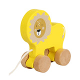 Pull Along Walking Toys Developmental Toy Cartoon Montessori Toys Boys Girls lion