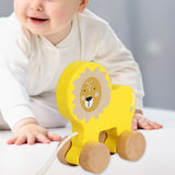 Pull Along Walking Toys Developmental Toy Cartoon Montessori Toys Boys Girls lion