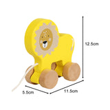 Pull Along Walking Toys Developmental Toy Cartoon Montessori Toys Boys Girls lion