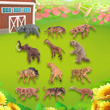 12Pcs Mini Prehistoric Animal Model Holiday Present Ancient Animal Figurines Style C