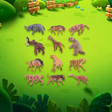 12Pcs Mini Prehistoric Animal Model Holiday Present Ancient Animal Figurines Style C