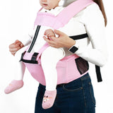 Baby Body Holder with Back Support Breathable for Mom Dad Travelling Newborn Pink