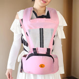 Baby Body Holder with Back Support Breathable for Mom Dad Travelling Newborn Pink