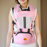 Baby Body Holder with Back Support Breathable for Mom Dad Travelling Newborn Pink