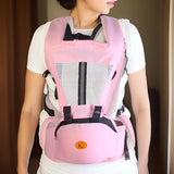 Baby Body Holder with Back Support Breathable for Mom Dad Travelling Newborn Pink