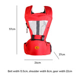 Baby Body Holder with Back Support Breathable for Mom Dad Travelling Newborn Red