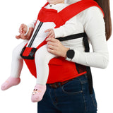 Baby Body Holder with Back Support Breathable for Mom Dad Travelling Newborn Red