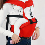 Baby Body Holder with Back Support Breathable for Mom Dad Travelling Newborn Red