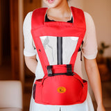 Baby Body Holder with Back Support Breathable for Mom Dad Travelling Newborn Red