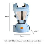 Baby Body Holder with Back Support Breathable for Mom Dad Travelling Newborn Light Blue