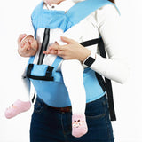 Baby Body Holder with Back Support Breathable for Mom Dad Travelling Newborn Light Blue