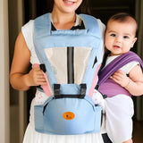 Baby Body Holder with Back Support Breathable for Mom Dad Travelling Newborn Light Blue