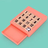 Maxbell 15 Klotski Puzzle Math Educational Toys Sliding Number Puzzle for Boys Girls Pink