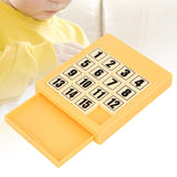 15 Klotski Puzzle Math Educational Toys Sliding Number Puzzle for Boys Girls Yellow