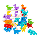 Wood Animal Blocks Montessori Dinosaur Animal Stacking Blocks Preschool