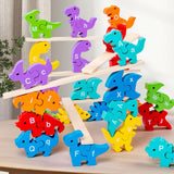 Wood Animal Blocks Montessori Dinosaur Animal Stacking Blocks Preschool