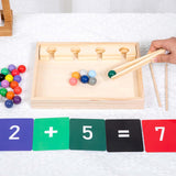 Preschool Math Counting Toys Rainbow Beads Match Game for Kids Birthday Gift