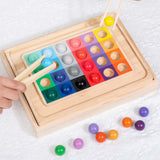 Preschool Math Counting Toys Rainbow Beads Match Game for Kids Birthday Gift